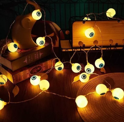 Serie De Luces Dia De Muertos Decoración Halloween Luz Led Ojos