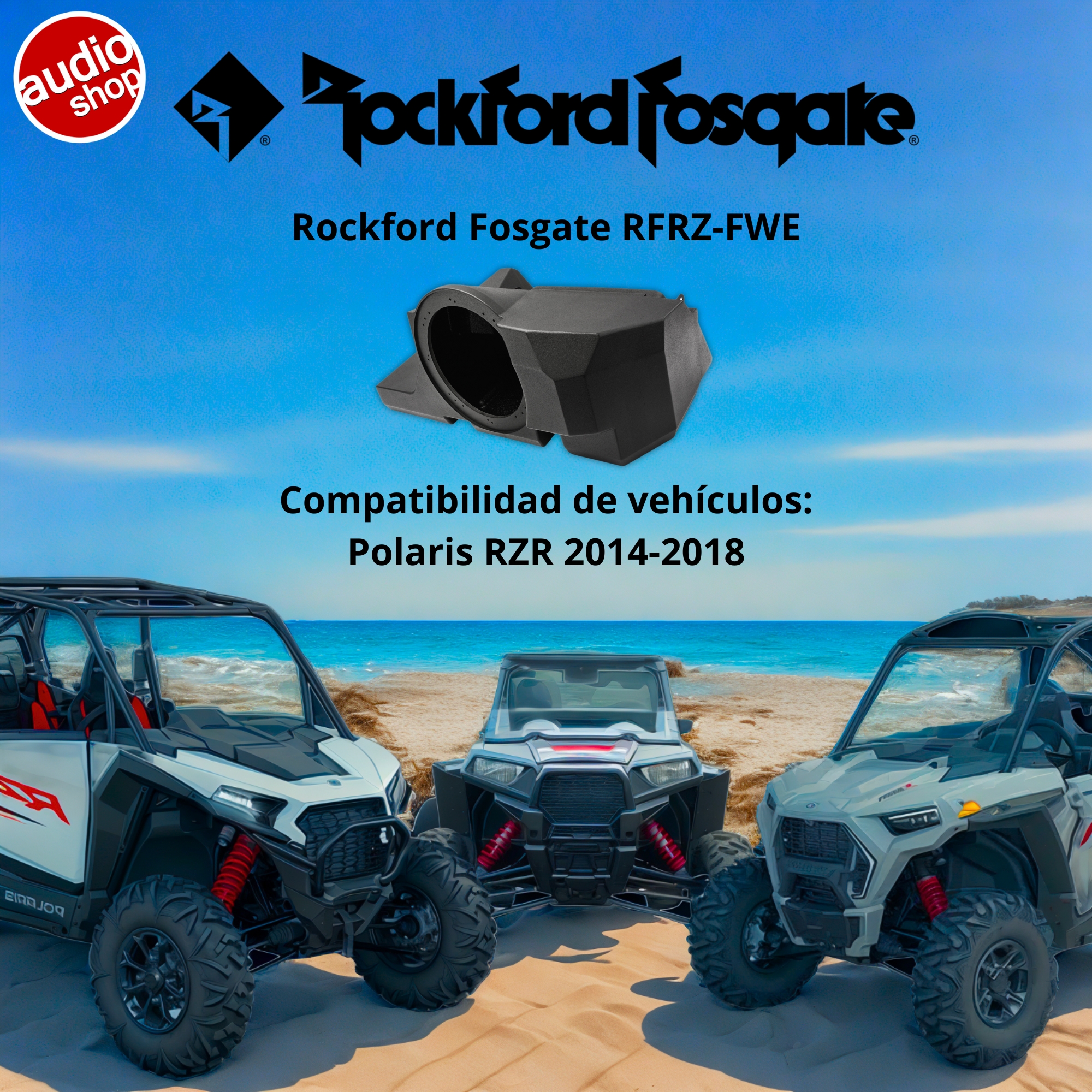 Cajón Subwoofer Rockford Fosgate RFRZ-FWE Polaris RZR 2014-2018