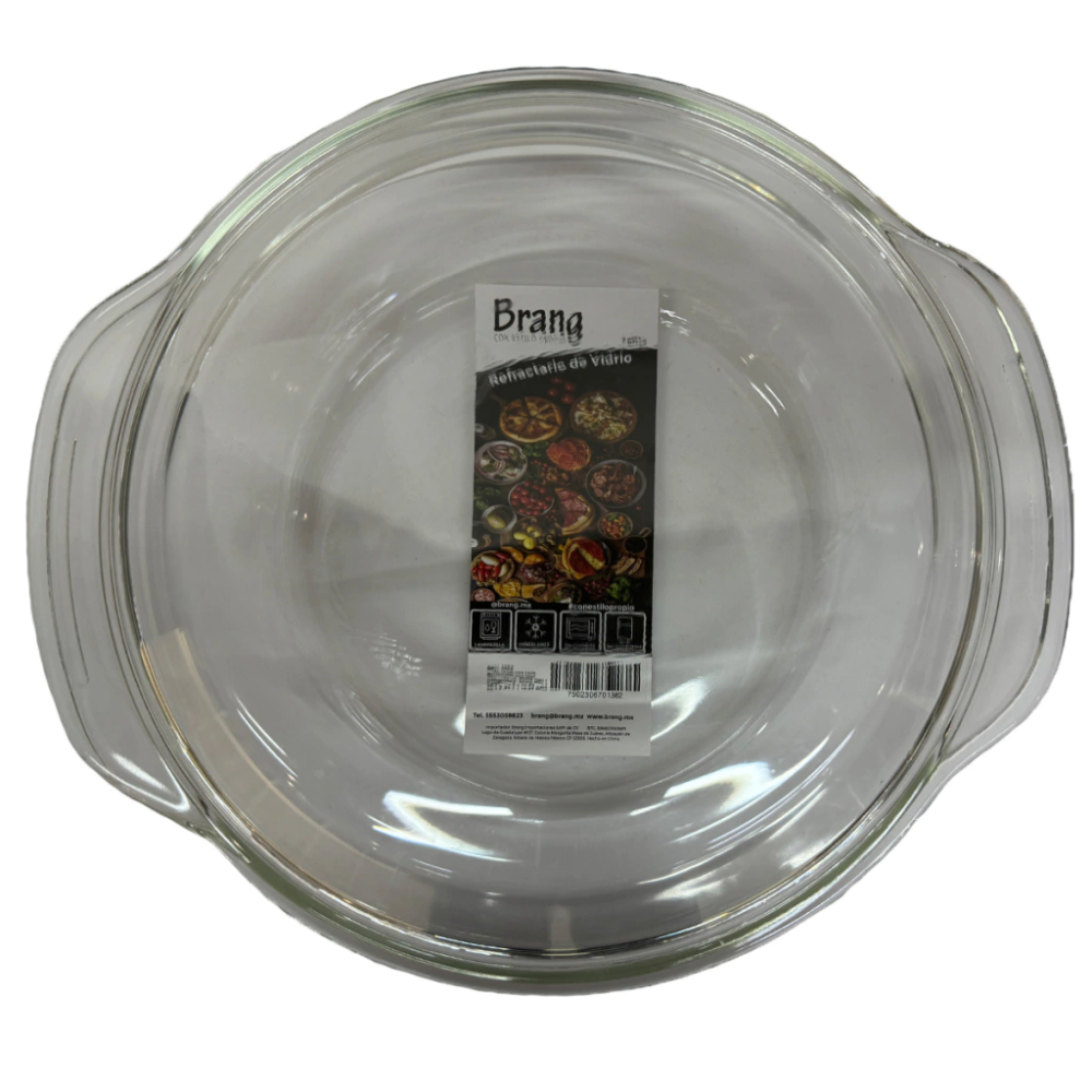 Refractario para Cocinar de Vidrio con Tapa 2000 ml Brang