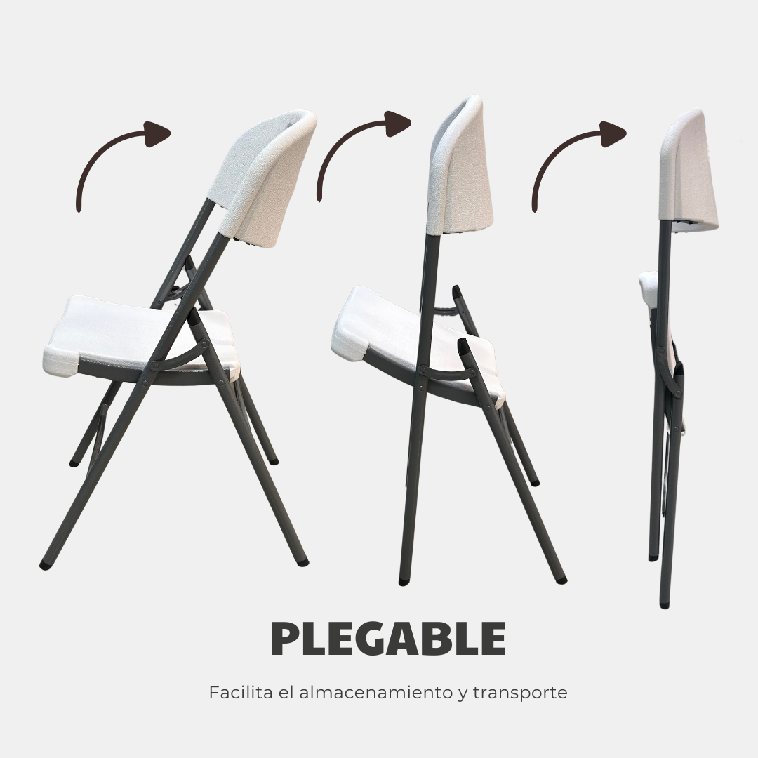 Sillas Plegables Shorbull Plástico Blanca Kit de 10 Resistente Reforzada Exterior Jardín