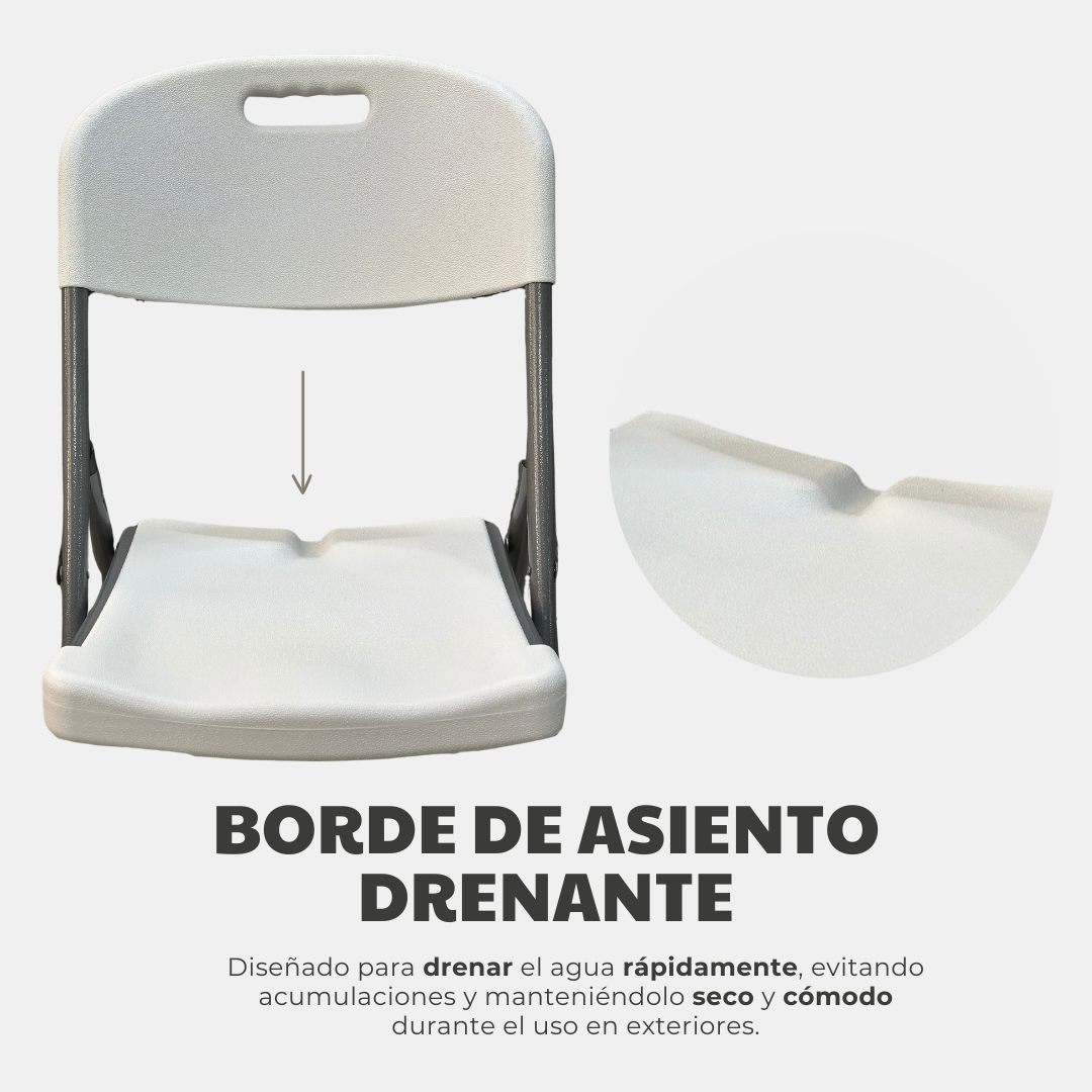 Sillas Plegables Shorbull Plástico Blanca Kit de 10 Resistente Reforzada Exterior Jardín