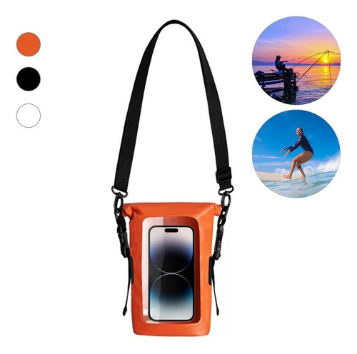 2l Bolsa Seca Impermeable Para Celular Protector Teléfono Naranja