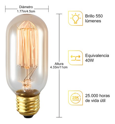 Focos Edison Led Luces 8pcs Ámbar Bombillas E26/e27 