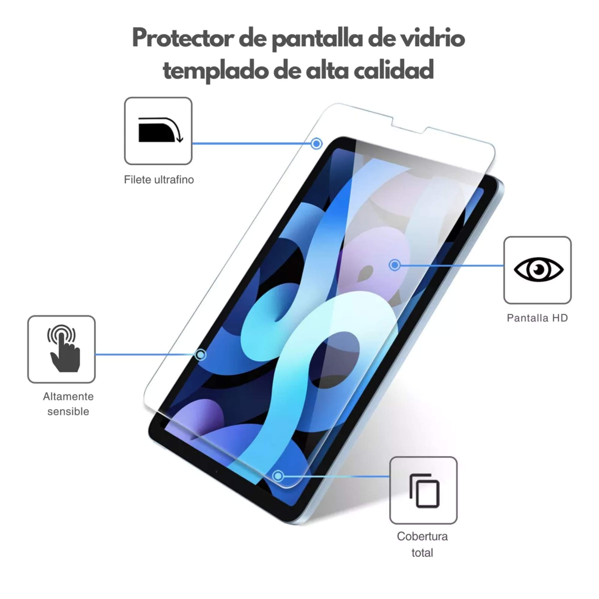 Mica De Cristal Templado Protector De Pantalla Para iPad Air 13  M2 Pro 13 M4