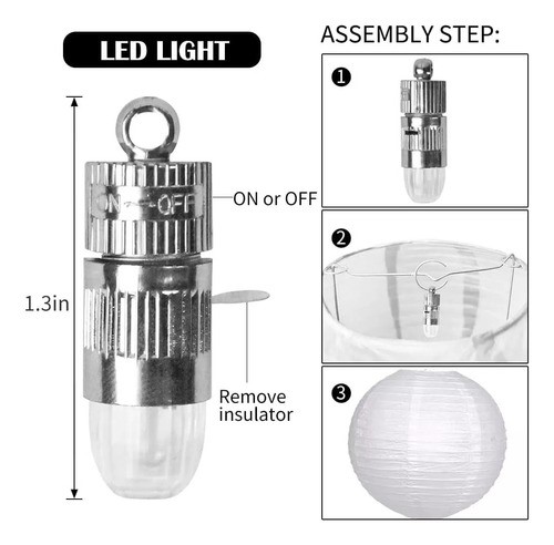 10pzs Lamparas Chinas De Papel Y 10 Focos Led, Chinos Fiesta ROJO