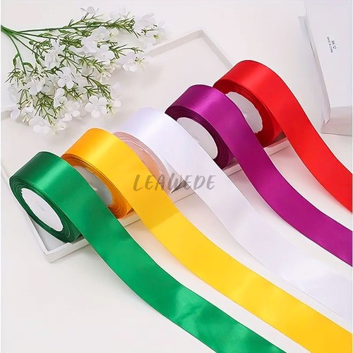 7 Rollos Liston Satinado,cintas Decorativas 3.8cm,154 Metros modelo1