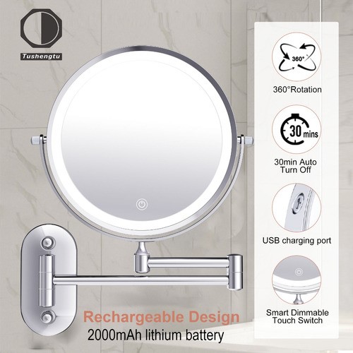 Espejo De Maquillaje De Pared Con Luz, Amplificación 10x
