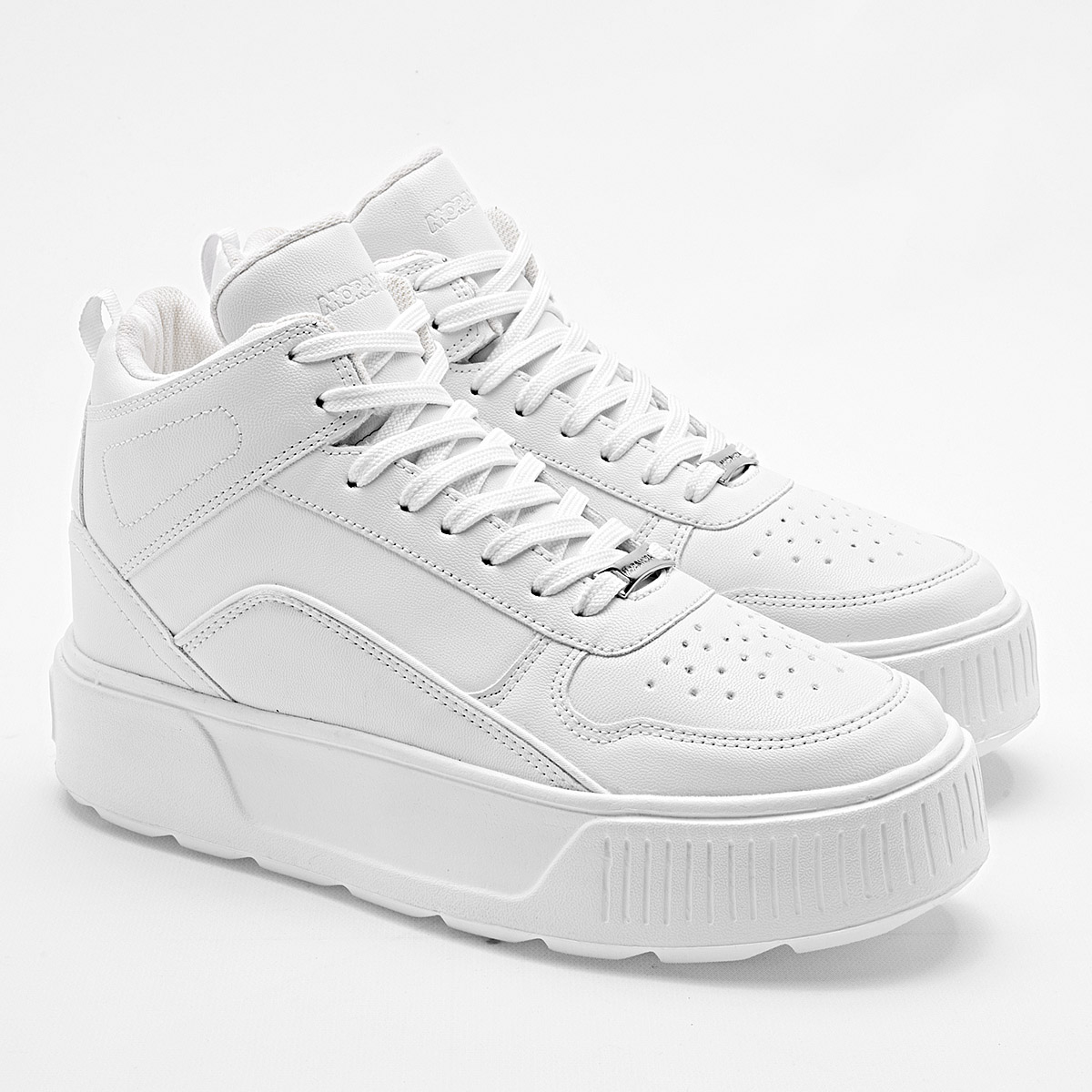 Tenis De Bota Con Plataforma 5cm Mora Mora 129905 Blanco E9