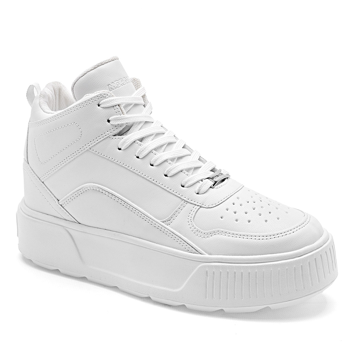 Tenis De Bota Con Plataforma 5cm Mora Mora 129905 Blanco E9