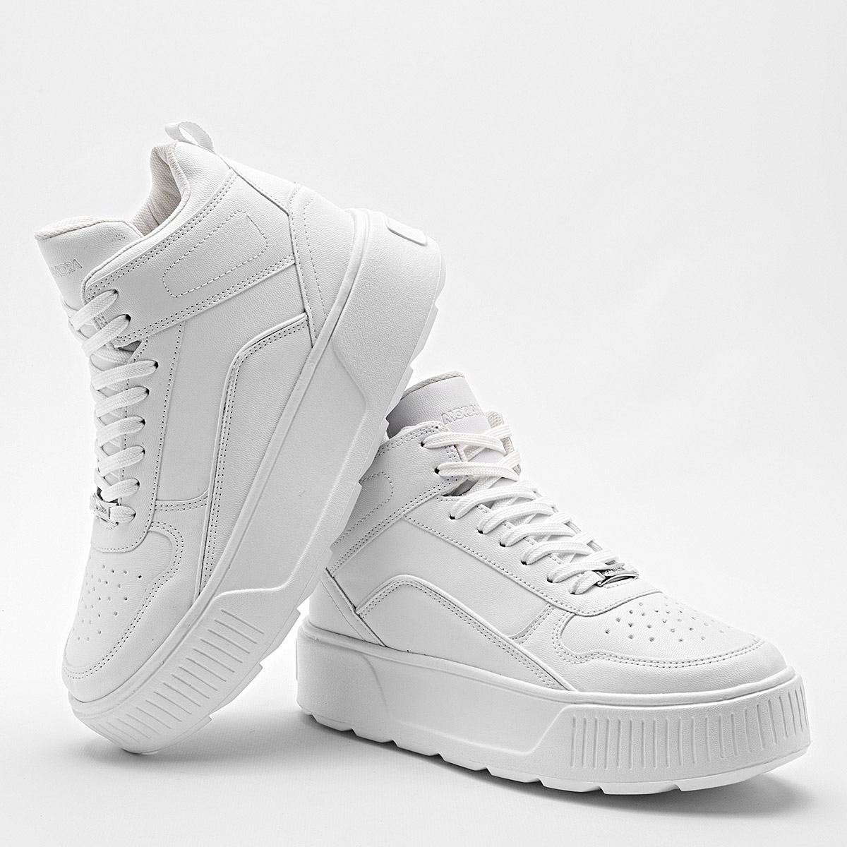 Tenis De Bota Con Plataforma 5cm Mora Mora 129905 Blanco E9