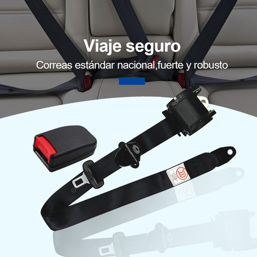 2pcs Cinturón De Seguridad De 3 Puntos Universal Retráctil NEGRO
