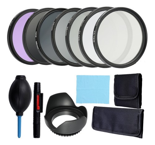 Kit De Filtro De Lente De Cámara Uv+cpl+fld Filtro 58mm NEGRO
