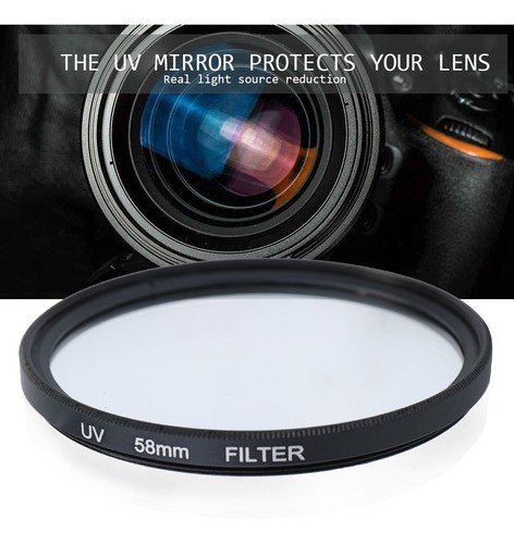 Kit De Filtro De Lente De Cámara Uv+cpl+fld Filtro 58mm NEGRO