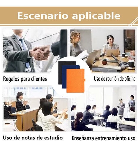Bloc De Notas A5 Para Encuadernación, 3 Piezas NEGRO/AZUL/NARANJA