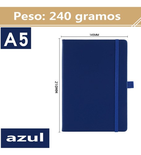Bloc De Notas A5 Para Encuadernación, 3 Piezas NEGRO/AZUL/NARANJA