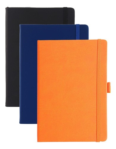 Bloc De Notas A5 Para Encuadernación, 3 Piezas NEGRO/AZUL/NARANJA