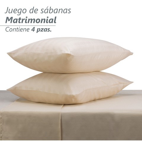 Juego De Sabanas Matrimonial Egipcian Premium 2,800 Hilos CREMA