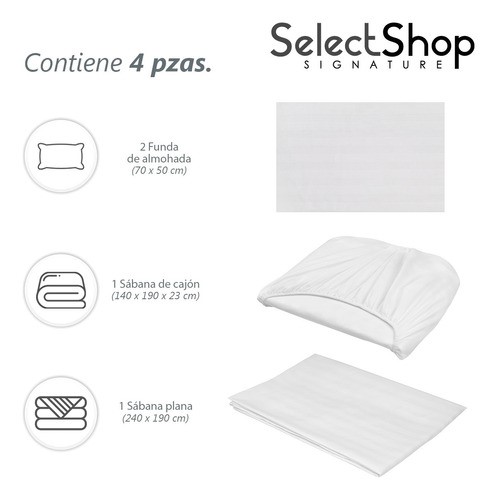 Juego De Sabanas Matrimonial Egipcian Premium 2,800 Hilos BLANCO