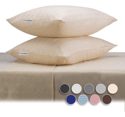 Juego De Sabanas Matrimonial Egipcian Premium 2,800 Hilos CREMA