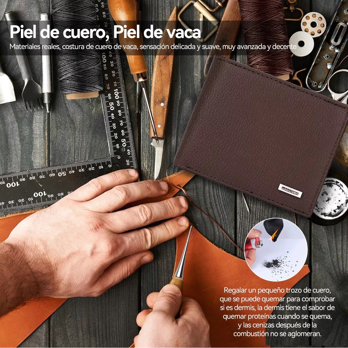 Cartera Caballero Piel Wallet Carteras Para Hombre Billetera