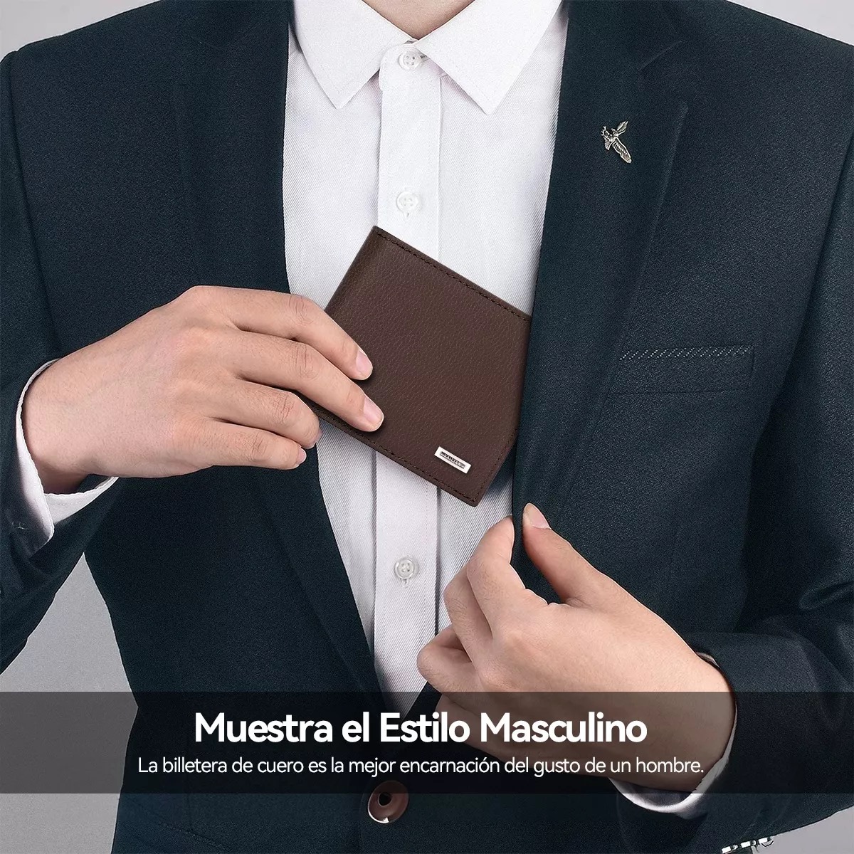 Cartera Caballero Piel Wallet Carteras Para Hombre Billetera