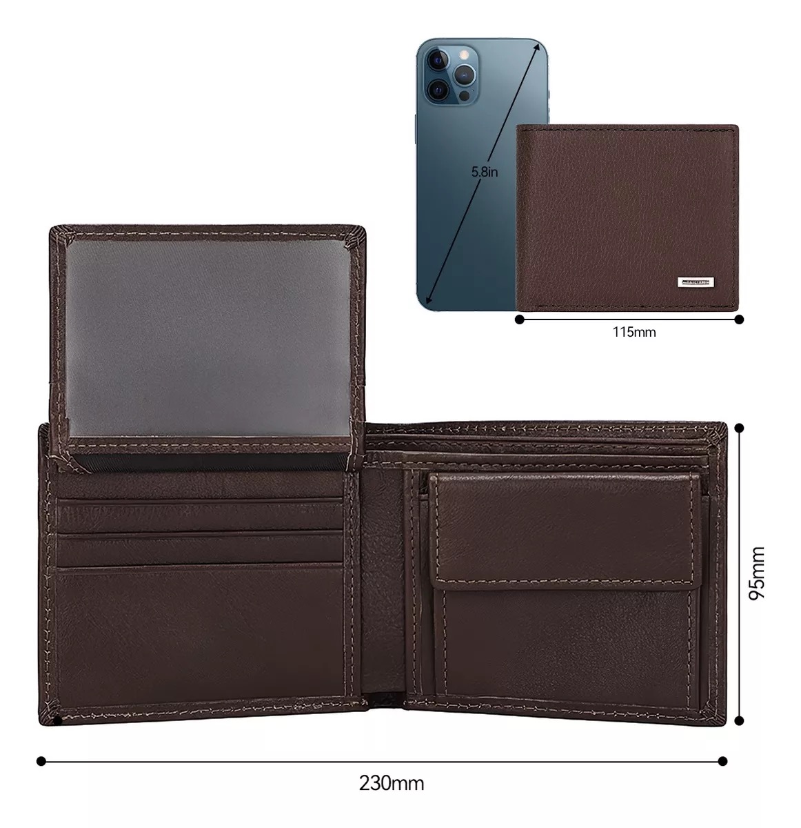 Cartera Caballero Piel Wallet Carteras Para Hombre Billetera