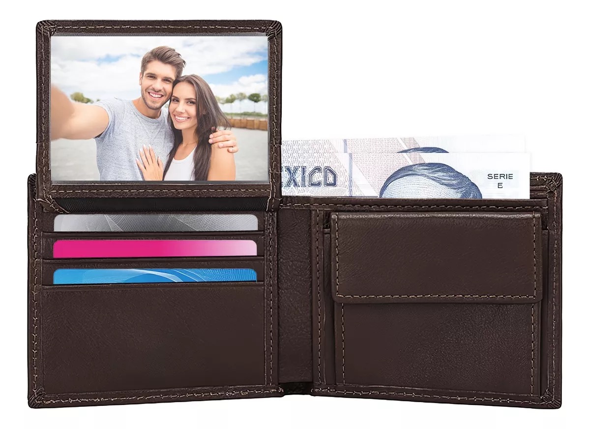 Cartera Caballero Piel Wallet Carteras Para Hombre Billetera