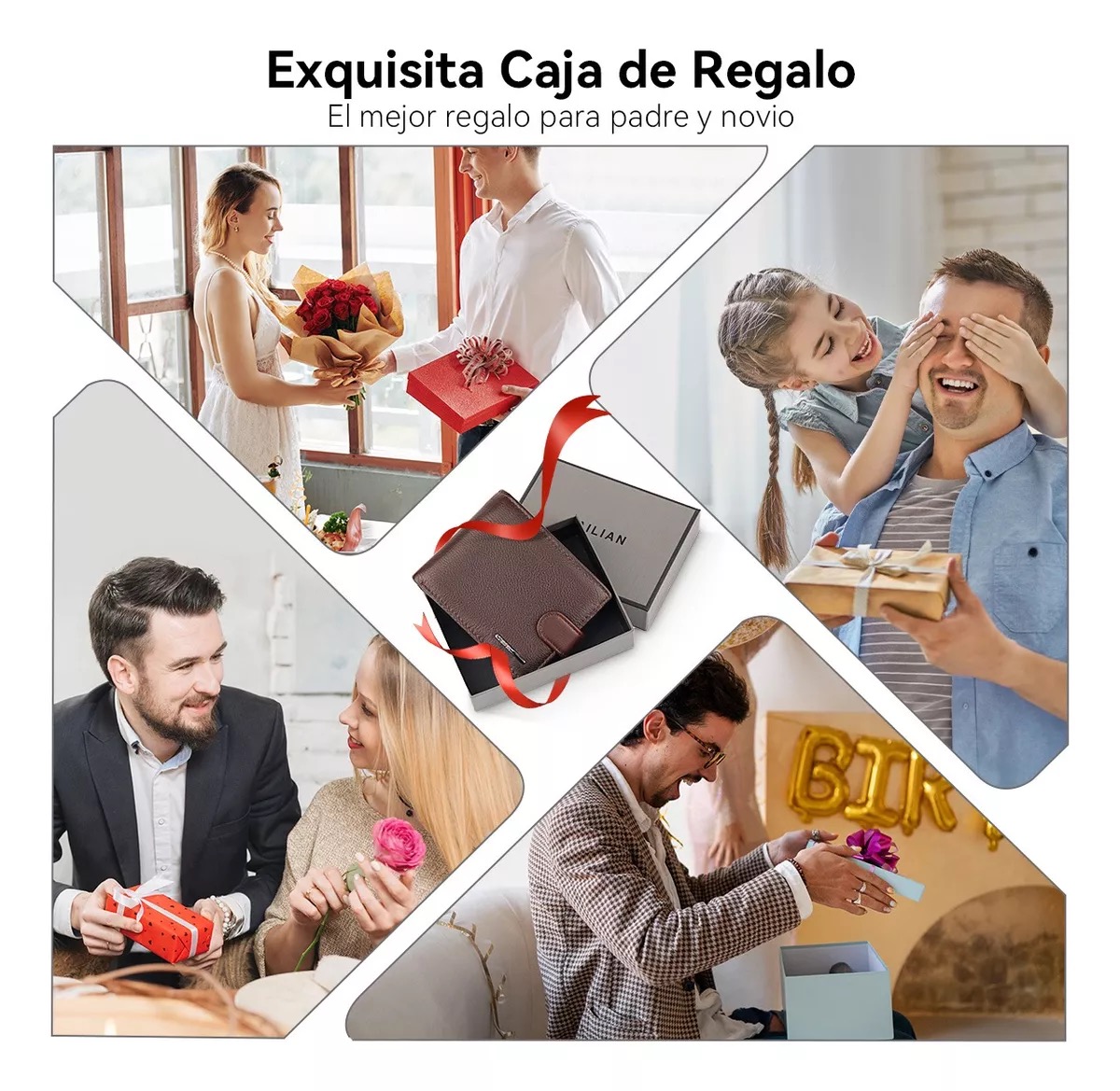Cartera Caballero Piel Wallet Carteras Para Hombre Billetera
