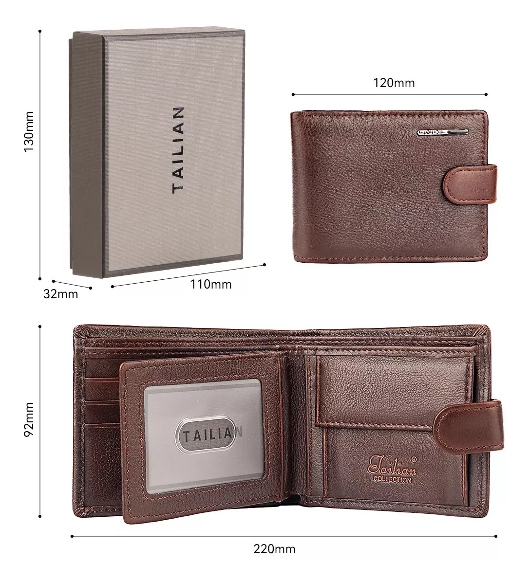 Cartera Caballero Piel Wallet Carteras Para Hombre Billetera