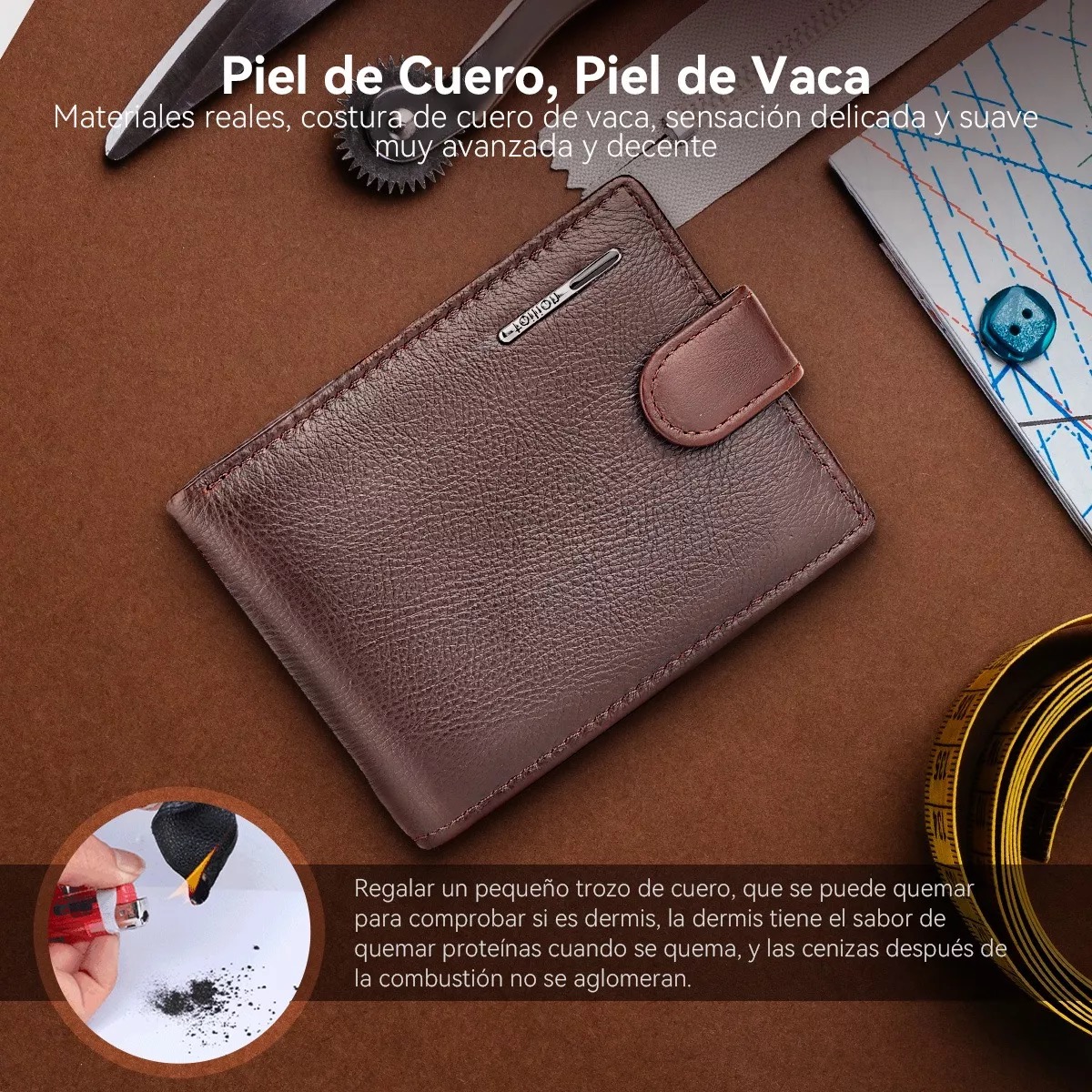 Cartera Caballero Piel Wallet Carteras Para Hombre Billetera