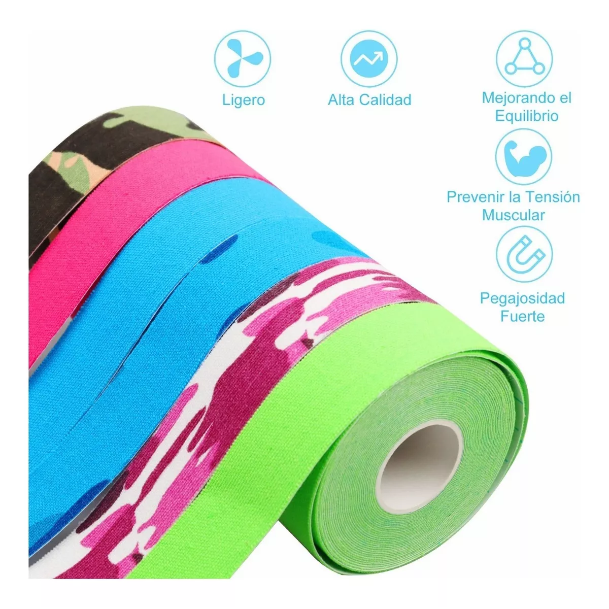 Cinta Kinesiologica Vendaje Neuromuscular Tape 5mx2.5cm 6pcs