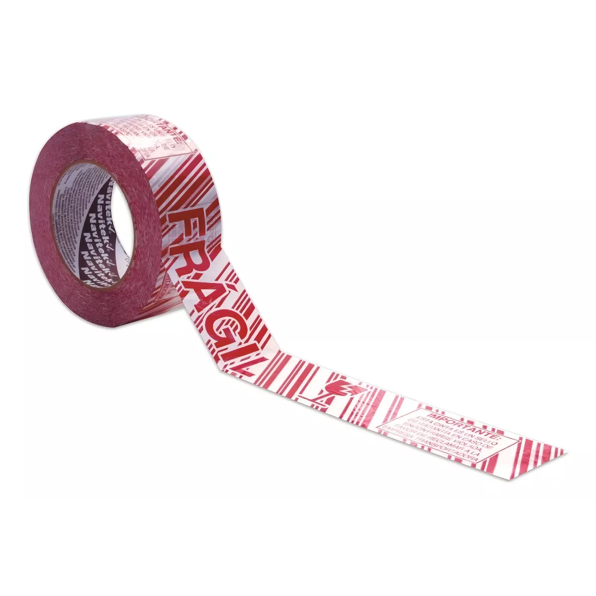 Cinta Adhesiva Para Embalajes Frágiles  48 mm x 150 Mts Blanco/Rojo