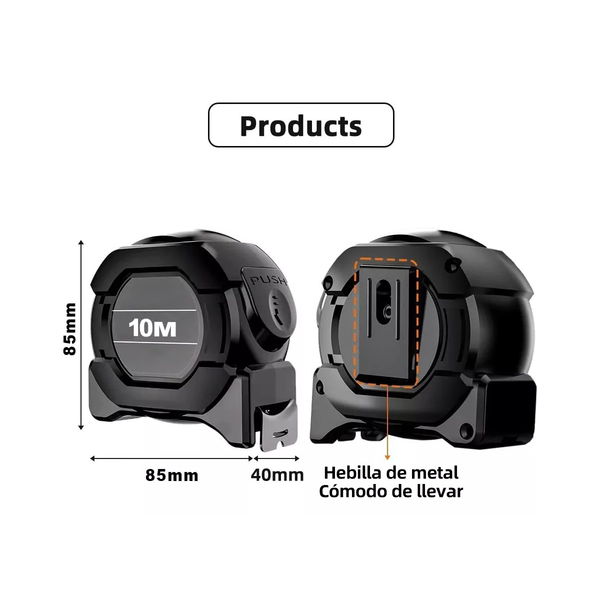 Flexómetro A10is7 10m Acero Plástico Cm Mm.