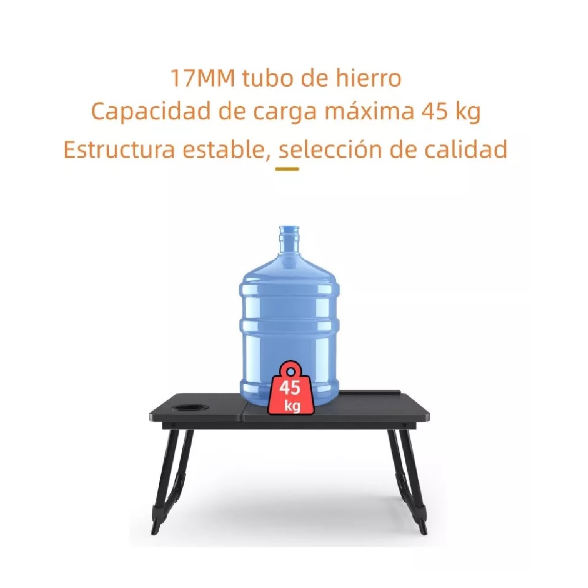 Mesa De Ordenador Cama Plegable Y Elevable Negro