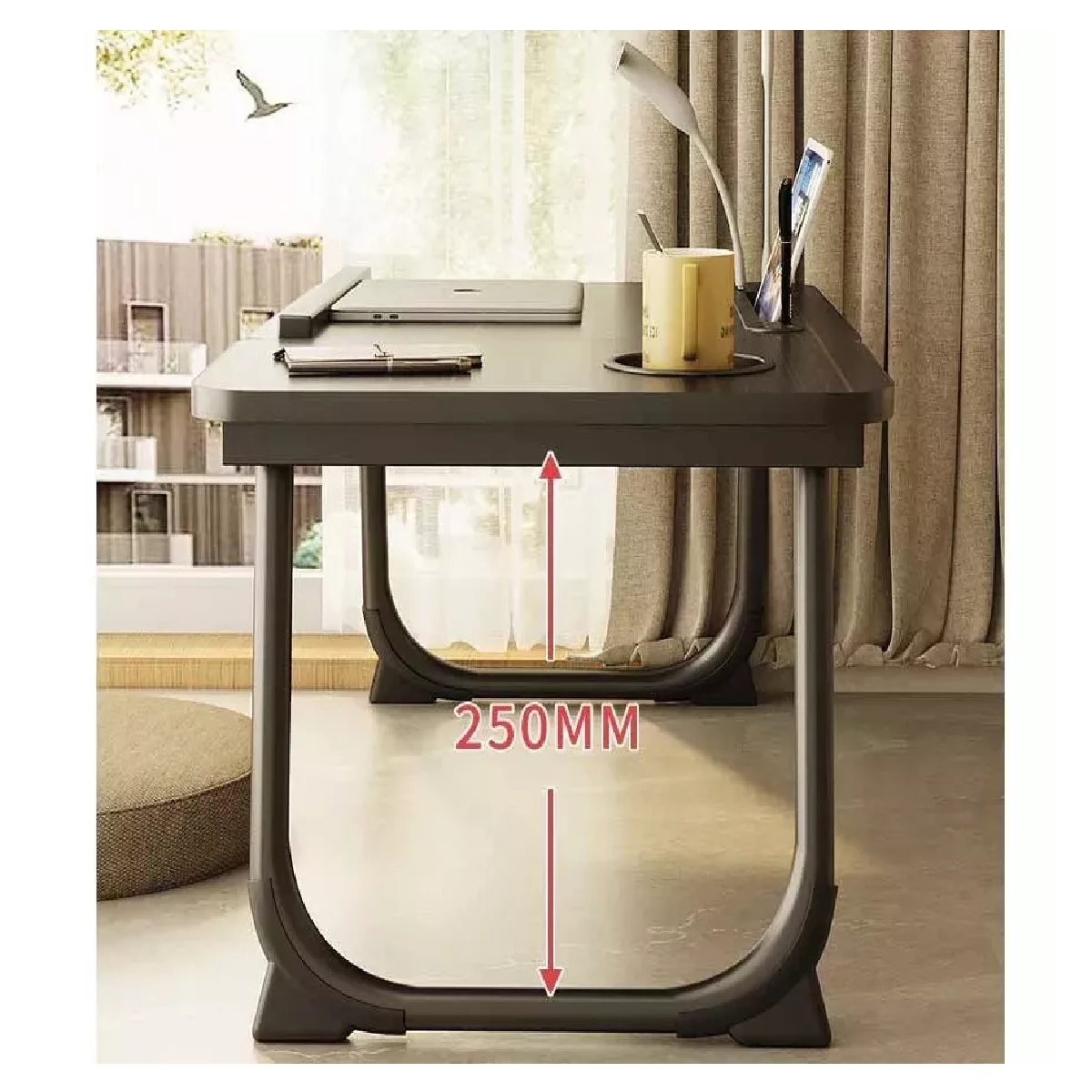 Mesa De Ordenador Cama Plegable Y Elevable Negro