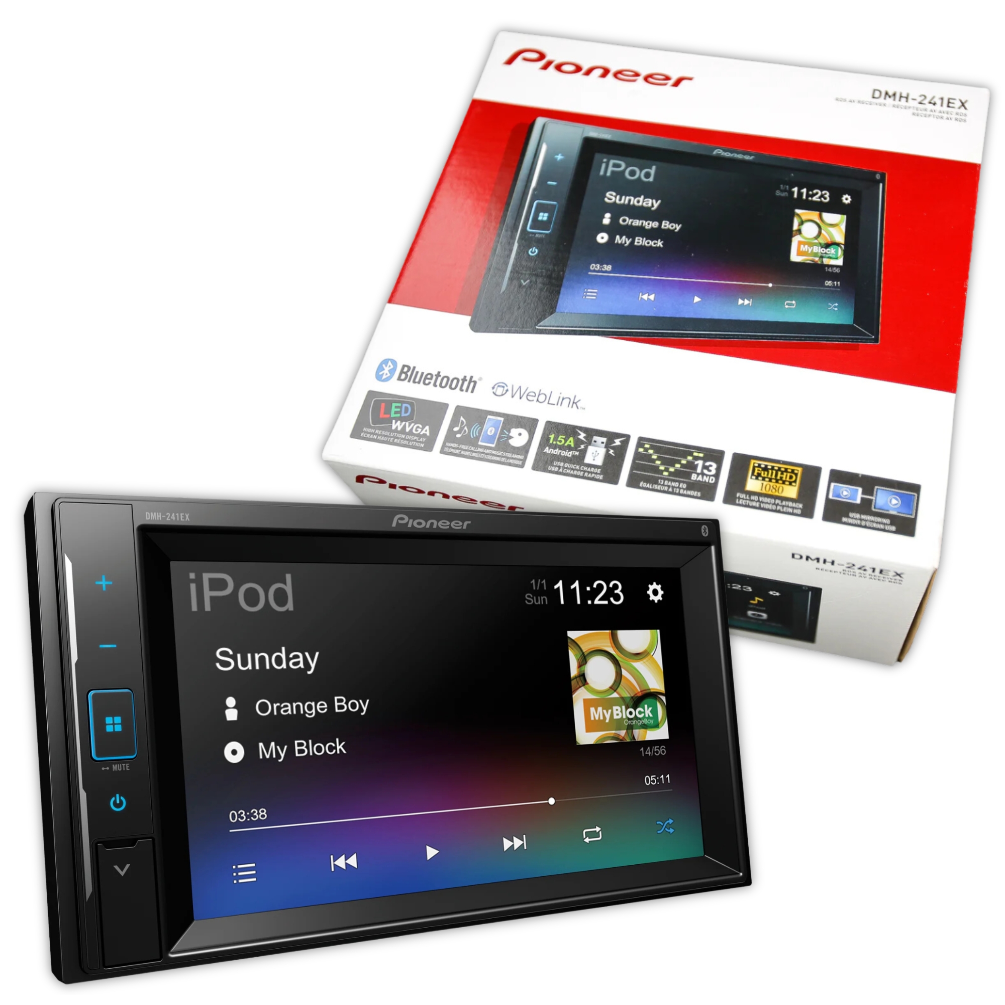 Estereo Pantalla Pioneer DMH241EX Mirrorlink Android 2 DIN