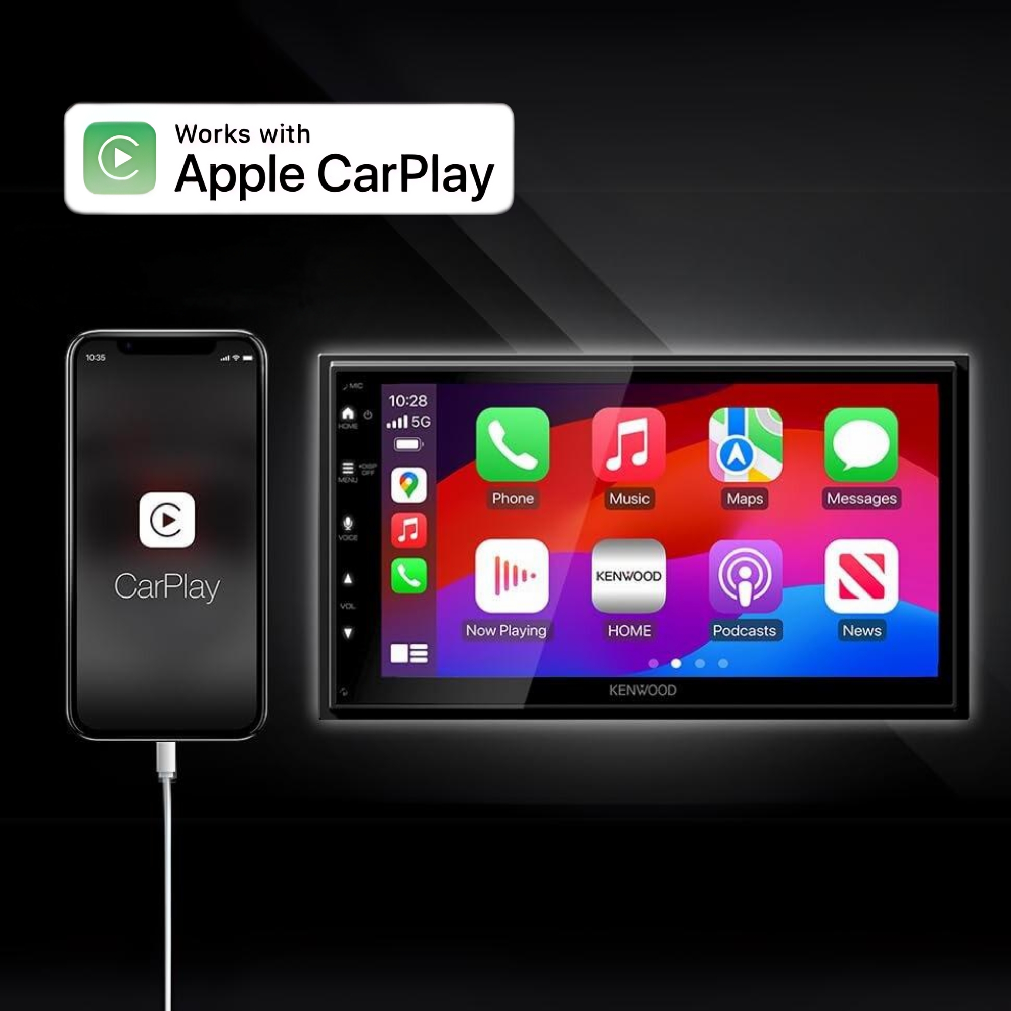 Autoestéreo Con Pantalla Kenwood DMX4710S 6.8 PLG Carplay