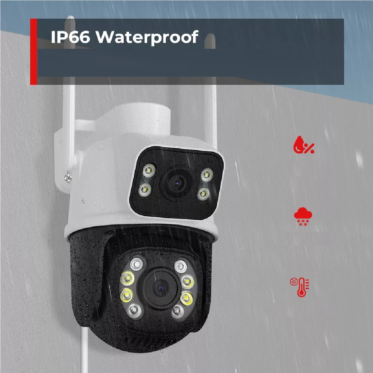 Cámara de Seguridad Inalámbrica 8MP Con Visión Nocturna Negro/Blanco
