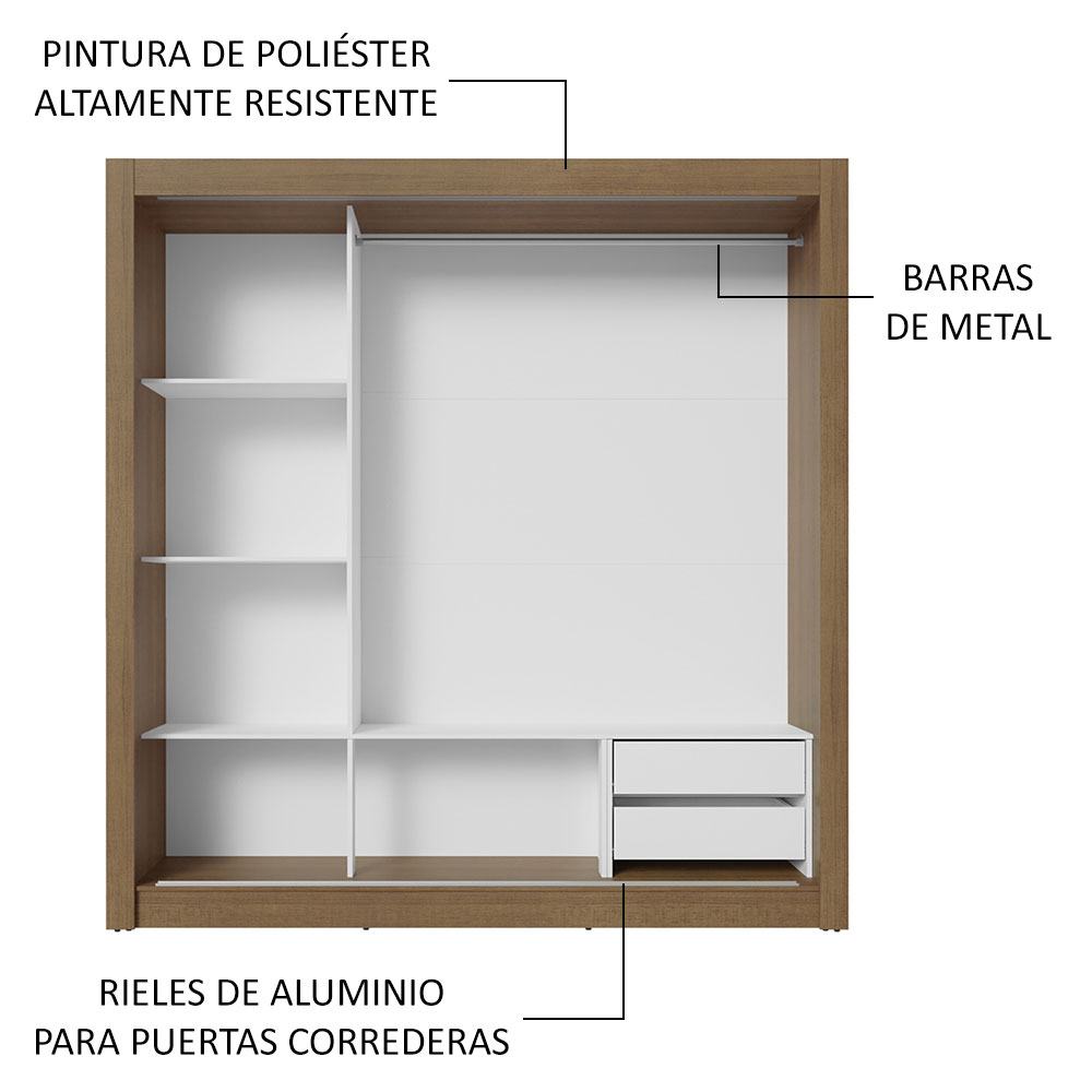 Ropero Closet Madesa 3 Puertas 2 Espejos MB 01