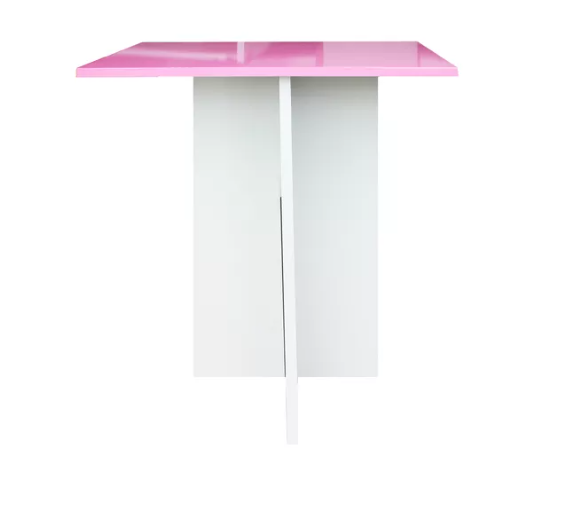 Mesa De Centro Vinil Metalico Mdf Melamico Minimalista Color Rosa