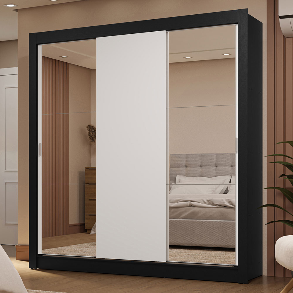 Ropero Closet Madesa 3 Puertas 2 Espejos NB 01