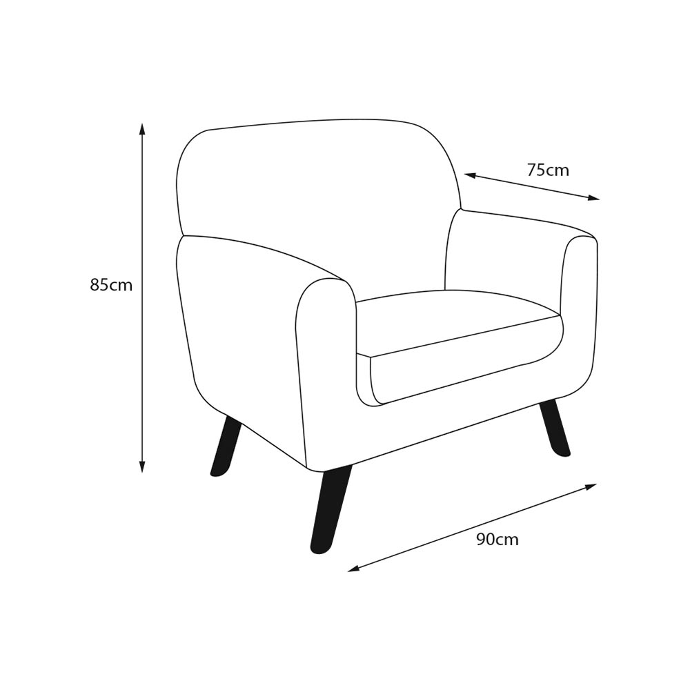 Sillón Individual con Tapizado Azul. Estructura de Madera Sólida