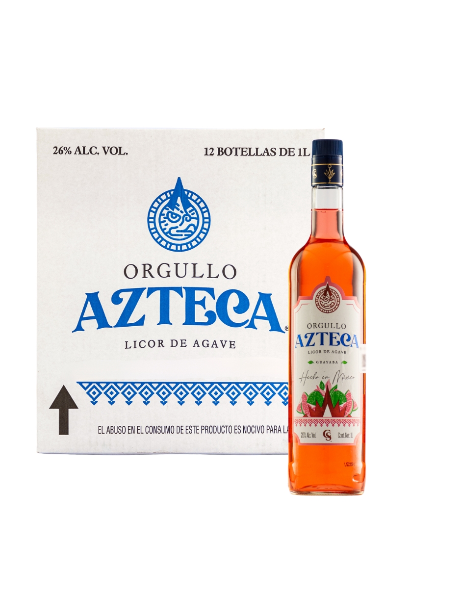 Caja Licor De Agave Orgullo Azteca Guayaba 1000 Ml