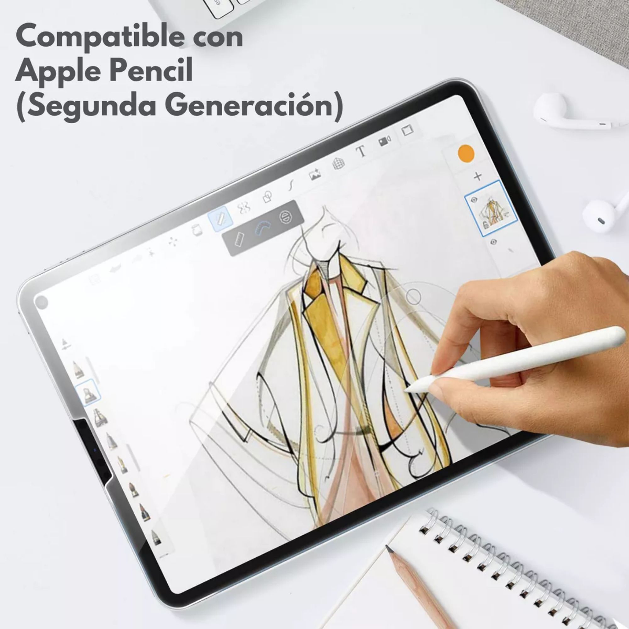 Protector de Pantalla para iPad con Doble Capa de Seguridad y Dureza 9H Alta Transparencia y Original Para iPad Pro 12.9