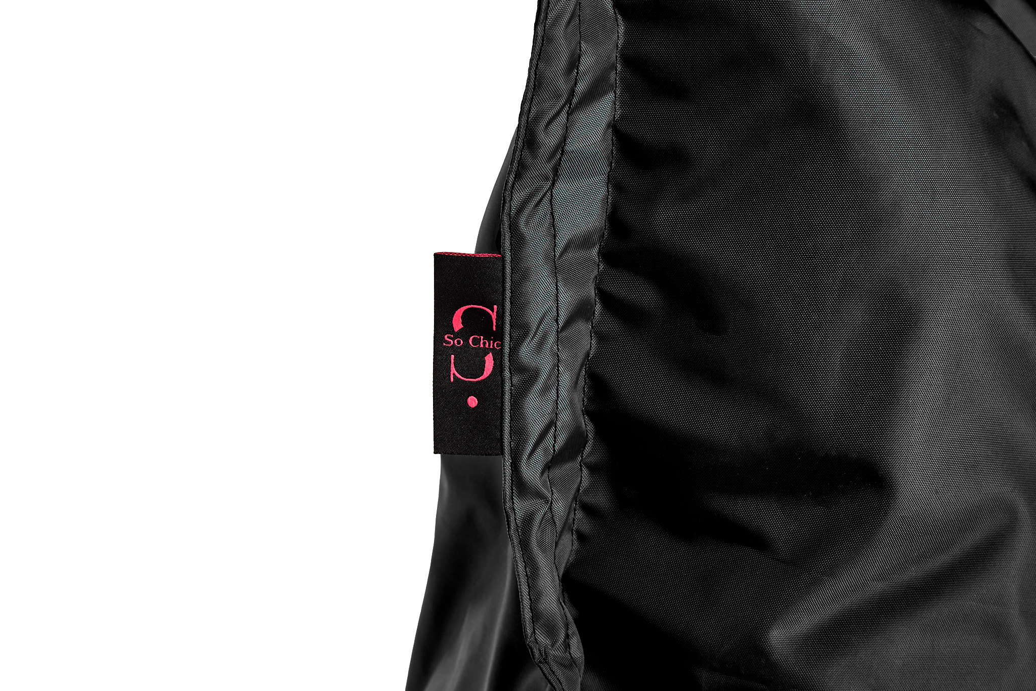 Puff para Interior y Exterior. Funda de Tela Poliéster Negro Impermeable y Relleno de Microperlas de Poliestireno