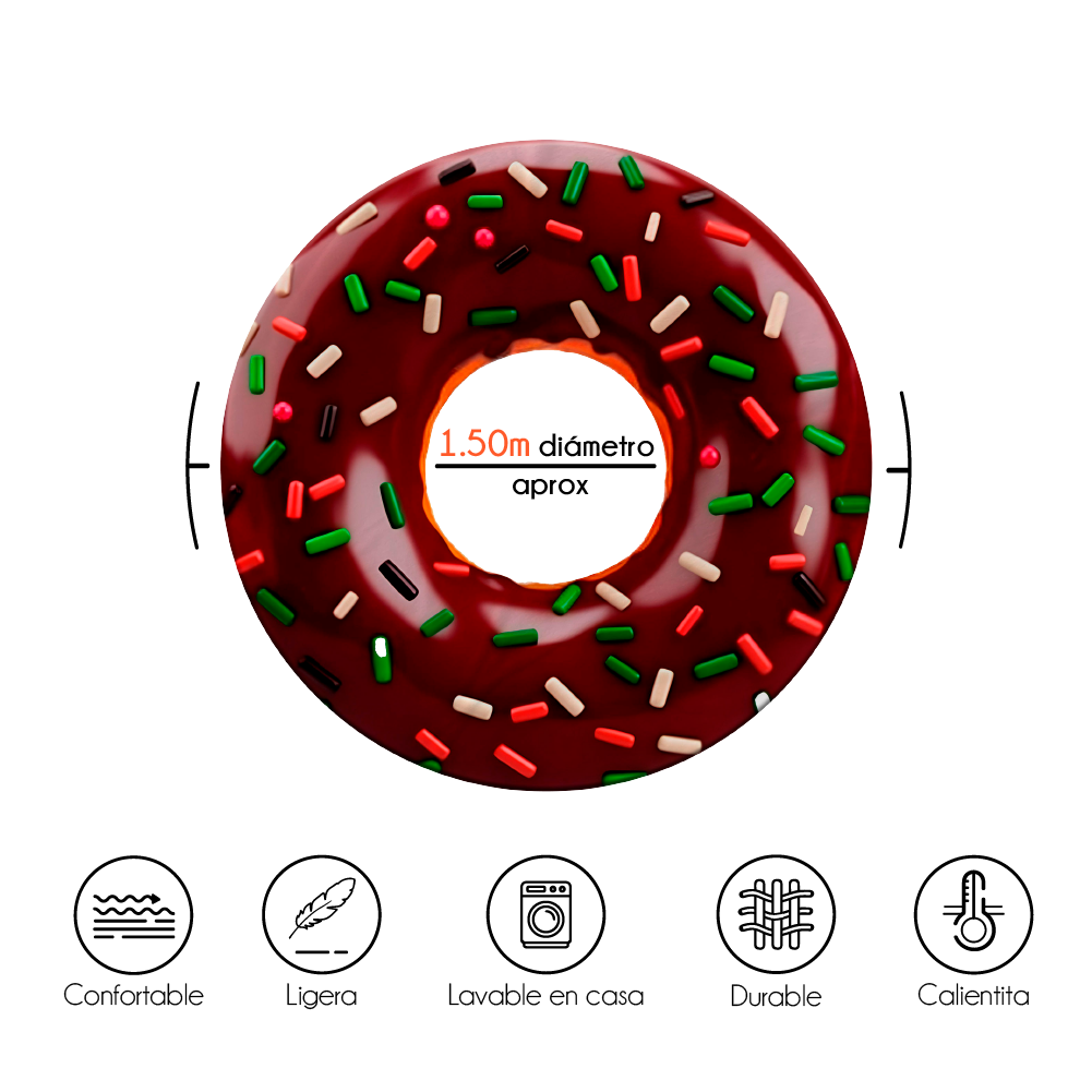 Cobija Manta Frazada Diseño Redonda de Dona de Chocolate Ultra Suave y Ligera de Alta Calidad
