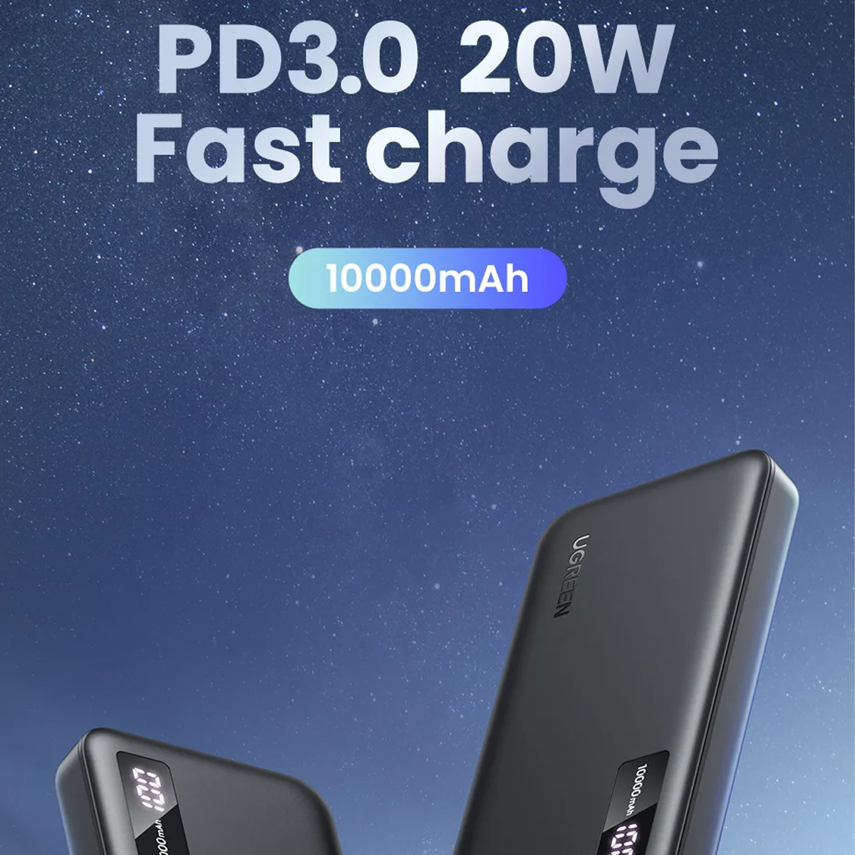 Banco De Energía De Carga Rápida Ugreen De 10000 Mah Negro