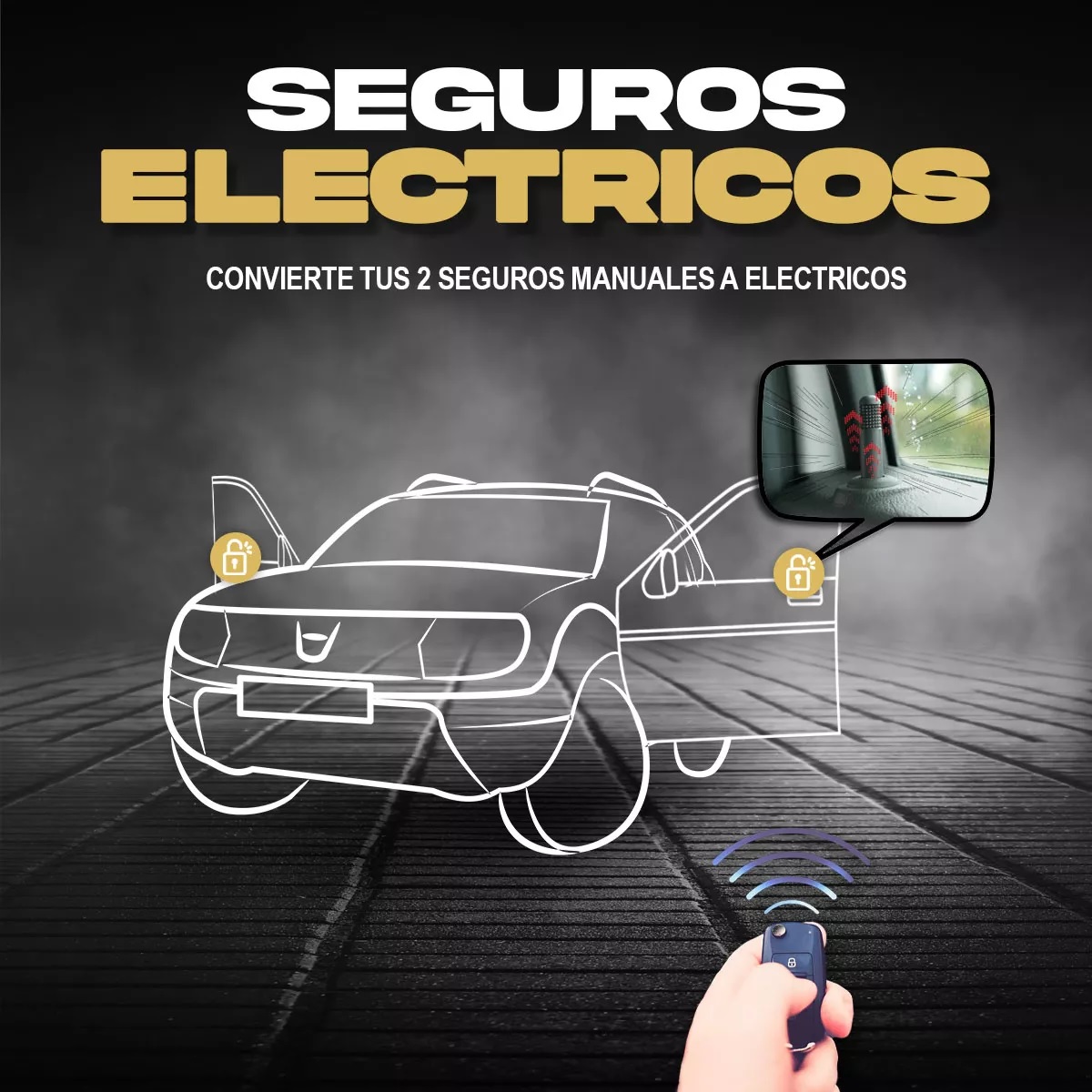 Alarma Automotriz Universal Con 2 Llaves 2 Seguros Electricos 2 Relay 