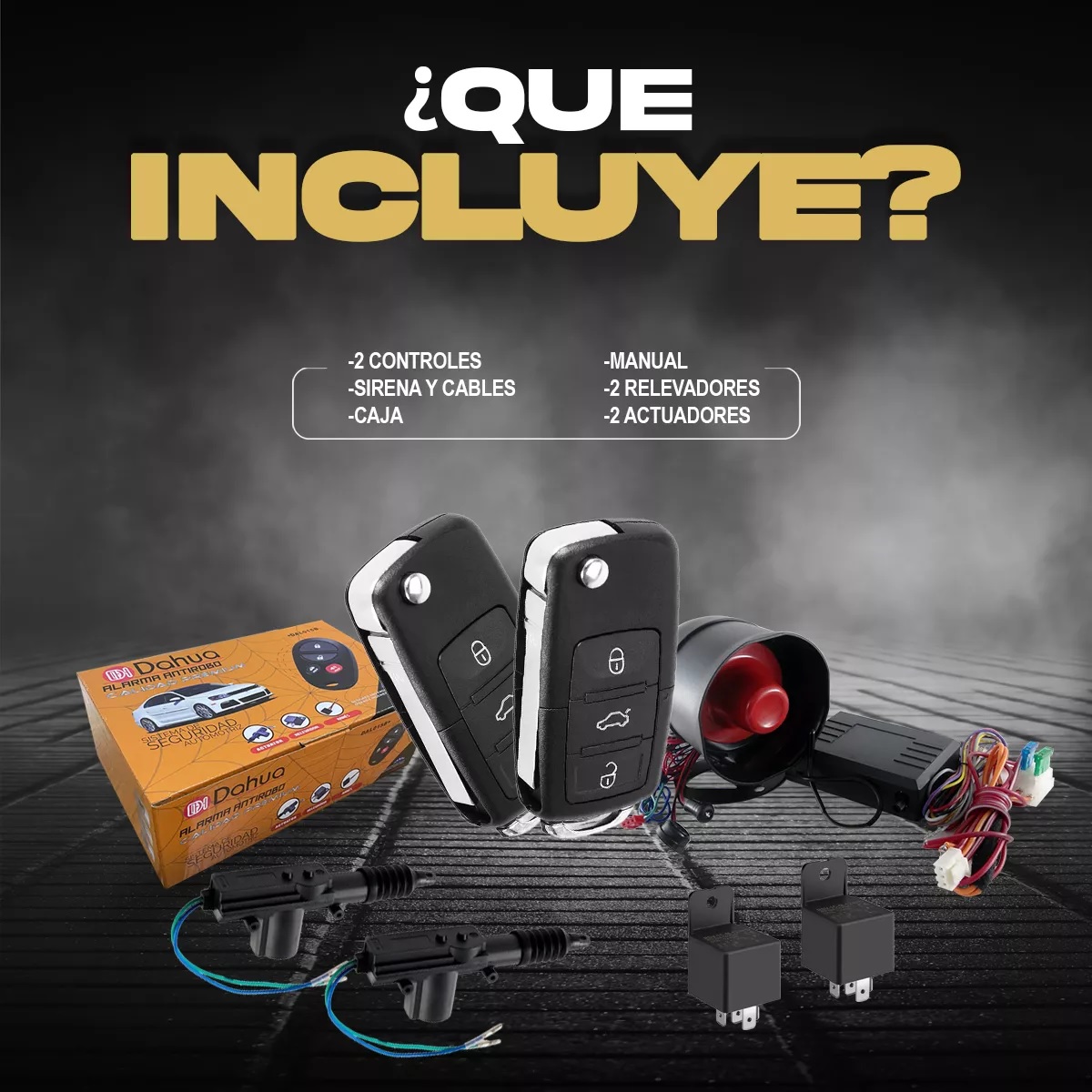 Alarma Automotriz Universal Con 2 Llaves 2 Seguros Electricos 2 Relay 