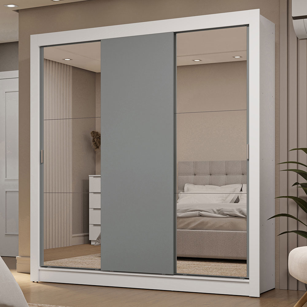 Ropero Closet Madesa 3 Puertas 2 Espejos BG 01